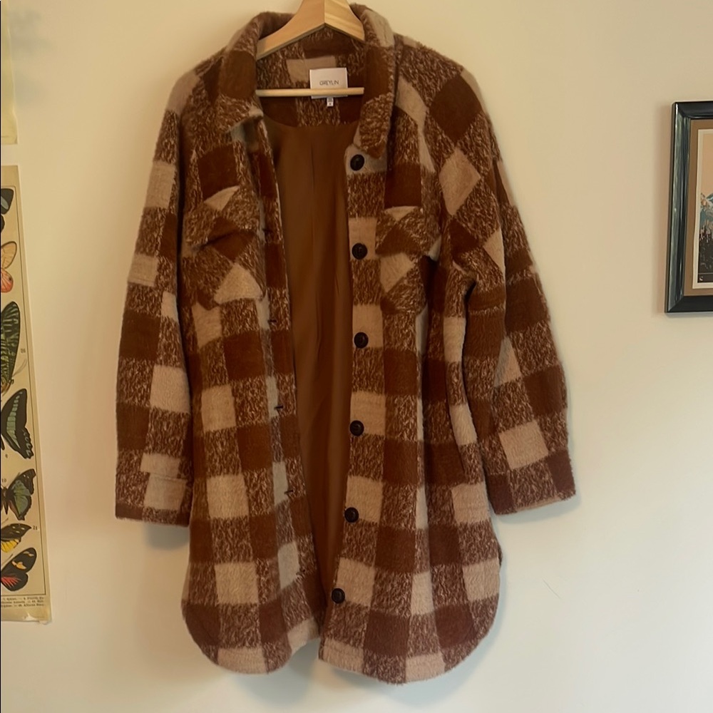 Greylin Brown and Cream Teddy Jacket Cozy Outdoor Style